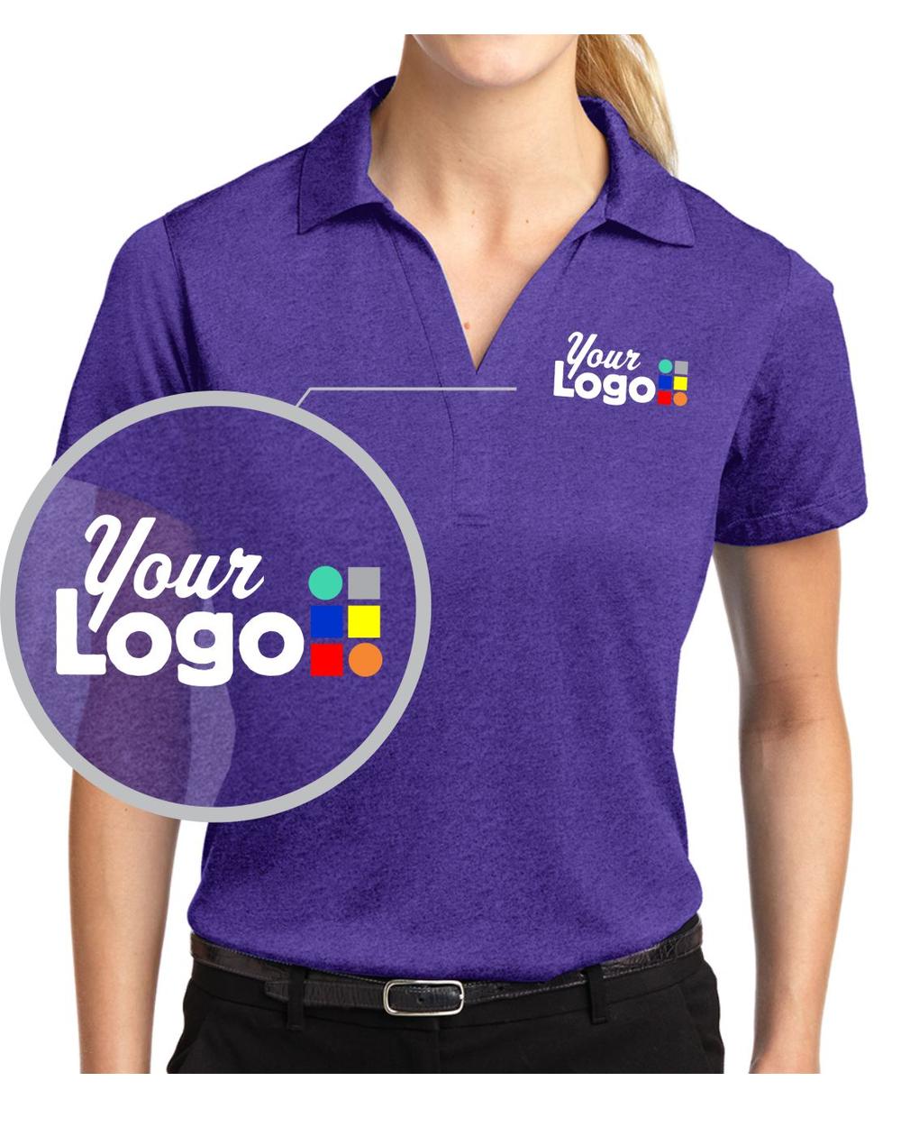 Sport-Tek S/S Heather Contender Custom Golf Shirt, color: Varsity Purple Heather