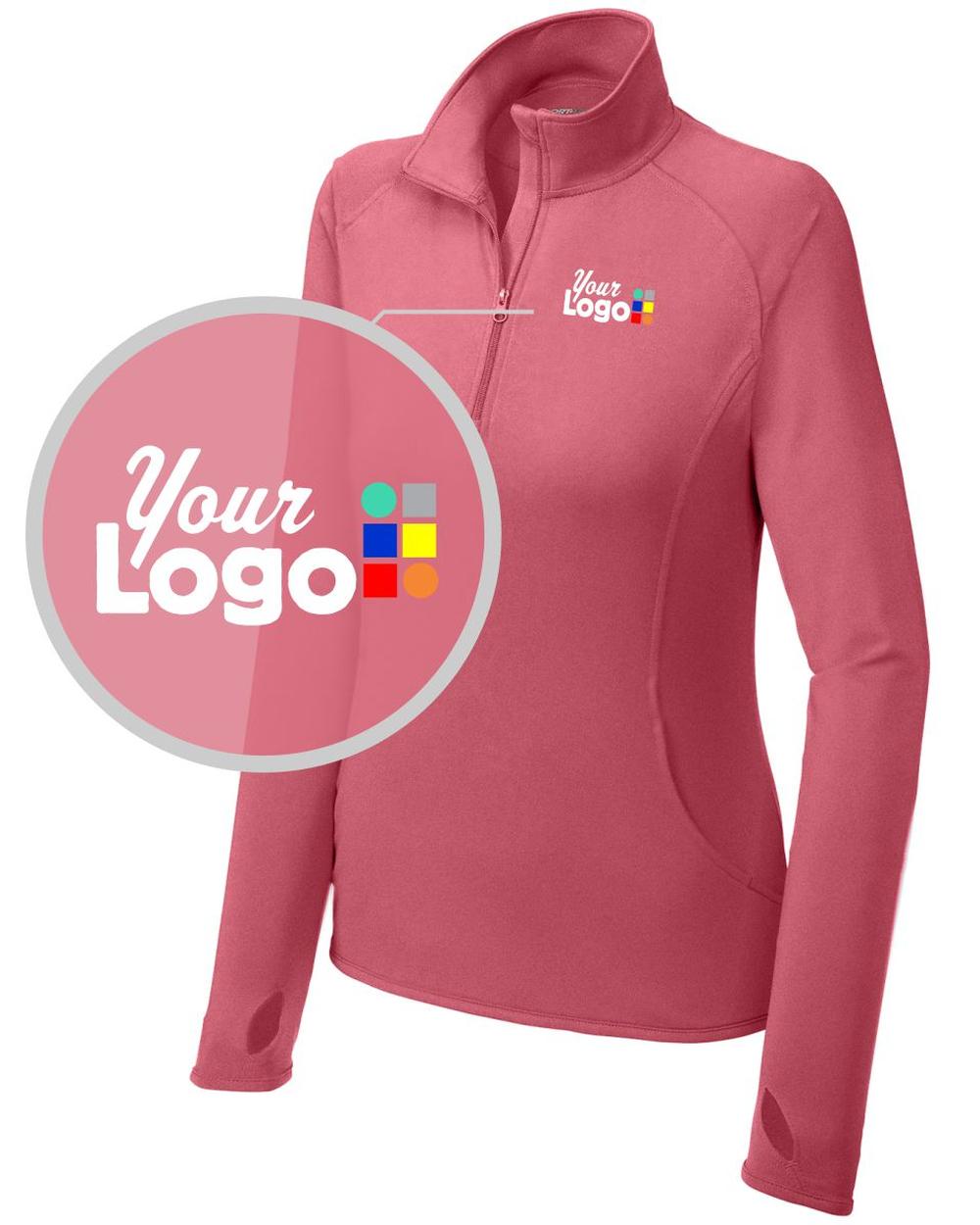 Sport-Tek Sport-Wick Stretch 1/4 Zip Custom Pullover, color: Dusty Rose