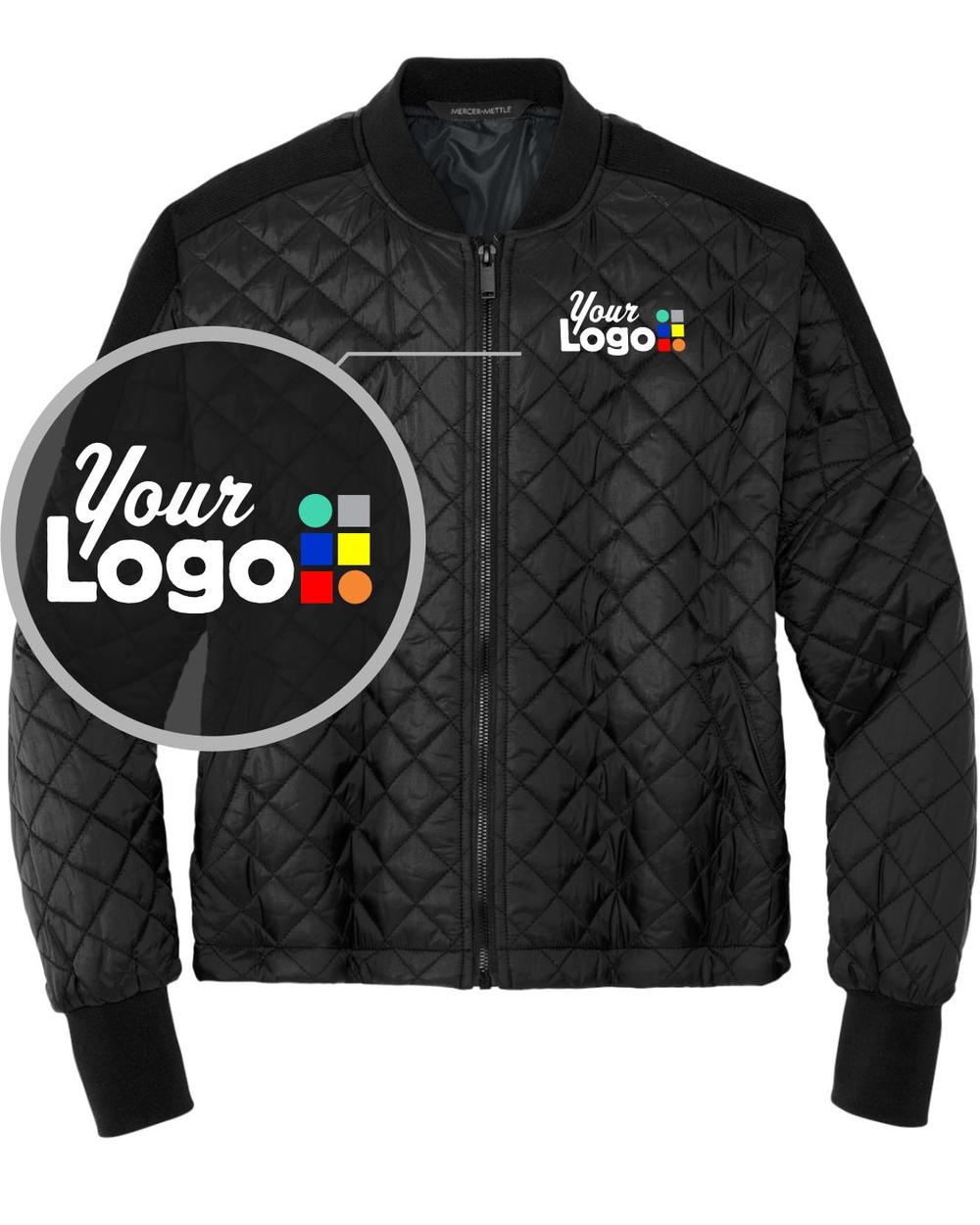 MERCER-METTLE French Terry Baseball-Style Custom Jacket, color: Deep Black