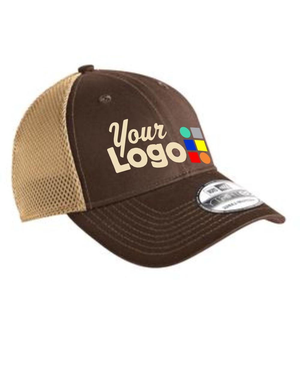 New Era Stretch MeshBack Custom Cap, color: Chocolate/Khaki