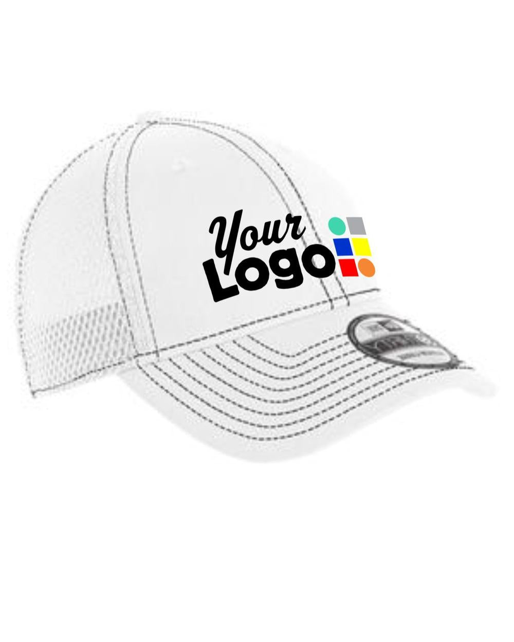 New Era Stretch ContrastStitch Custom Cap, color: White/Black