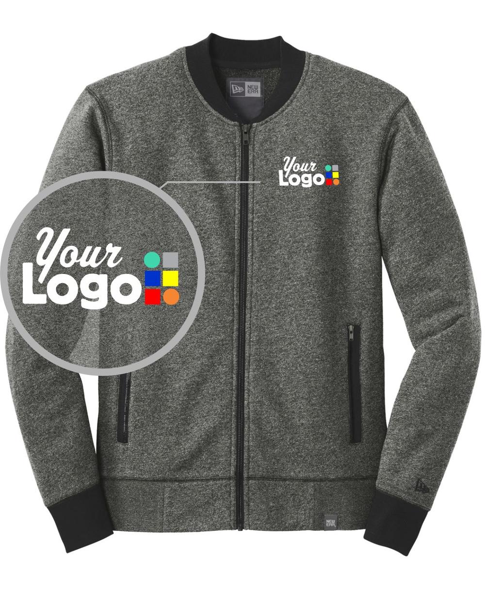 New Era French Terry Baseball-Style Custom Jacket, color: Black Twist/Black