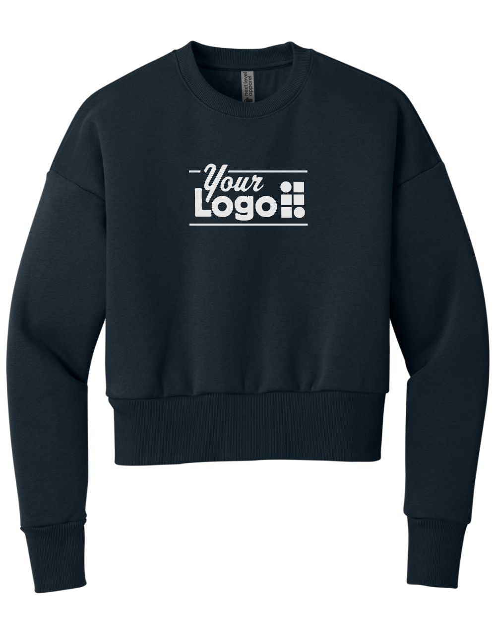 Next Level Apparel Heavyweight Crew Custom Sweatshirt, color: Midnight Navy