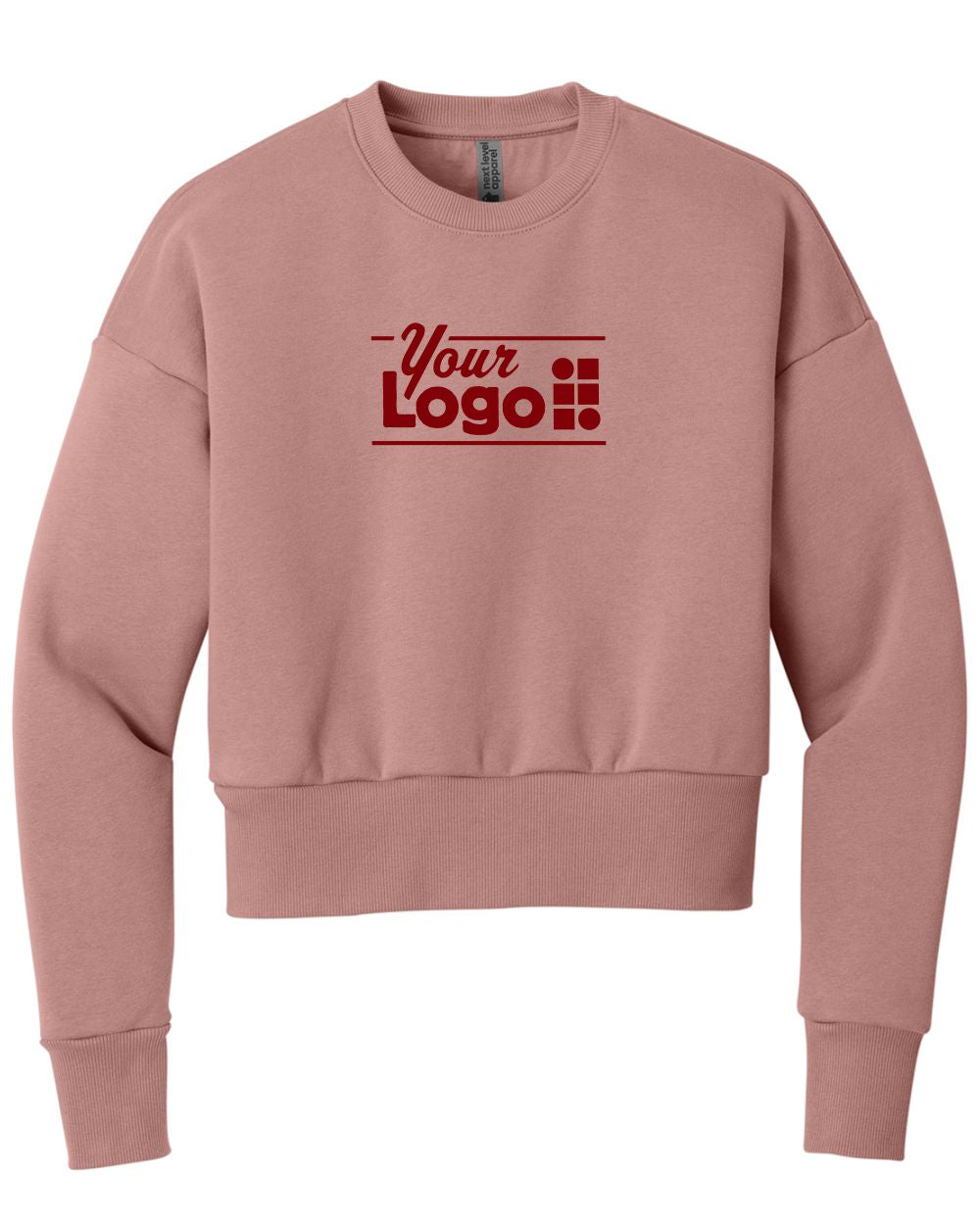 Next Level Apparel Heavyweight Crew Custom Sweatshirt, color: Desert Pink