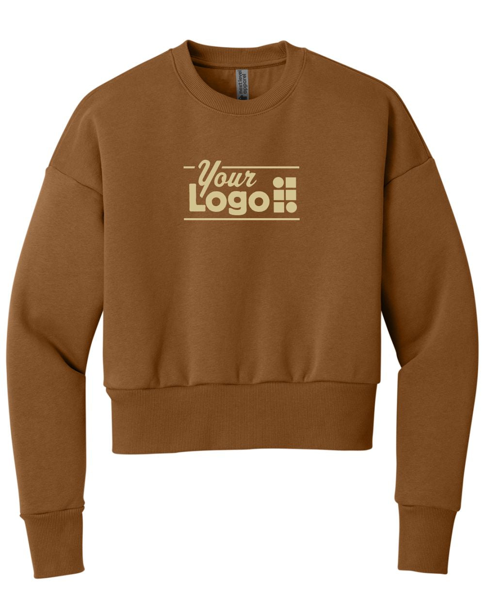 Next Level Apparel Heavyweight Crew Custom Sweatshirt, color: Clay