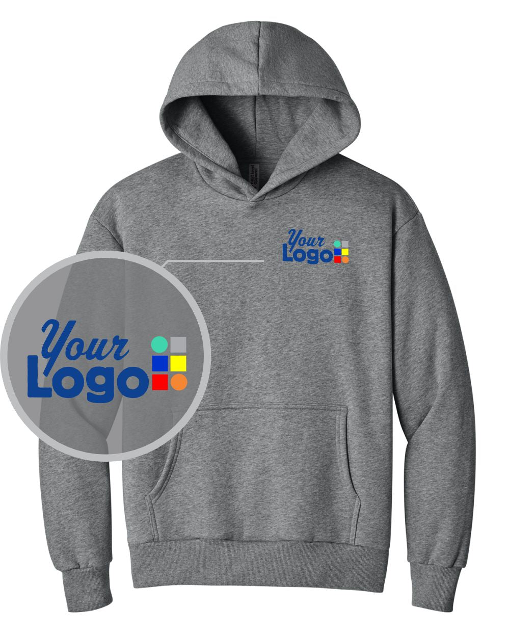 Next Level Apparel Heavyweight Custom Hoodie, color: Heather Gray