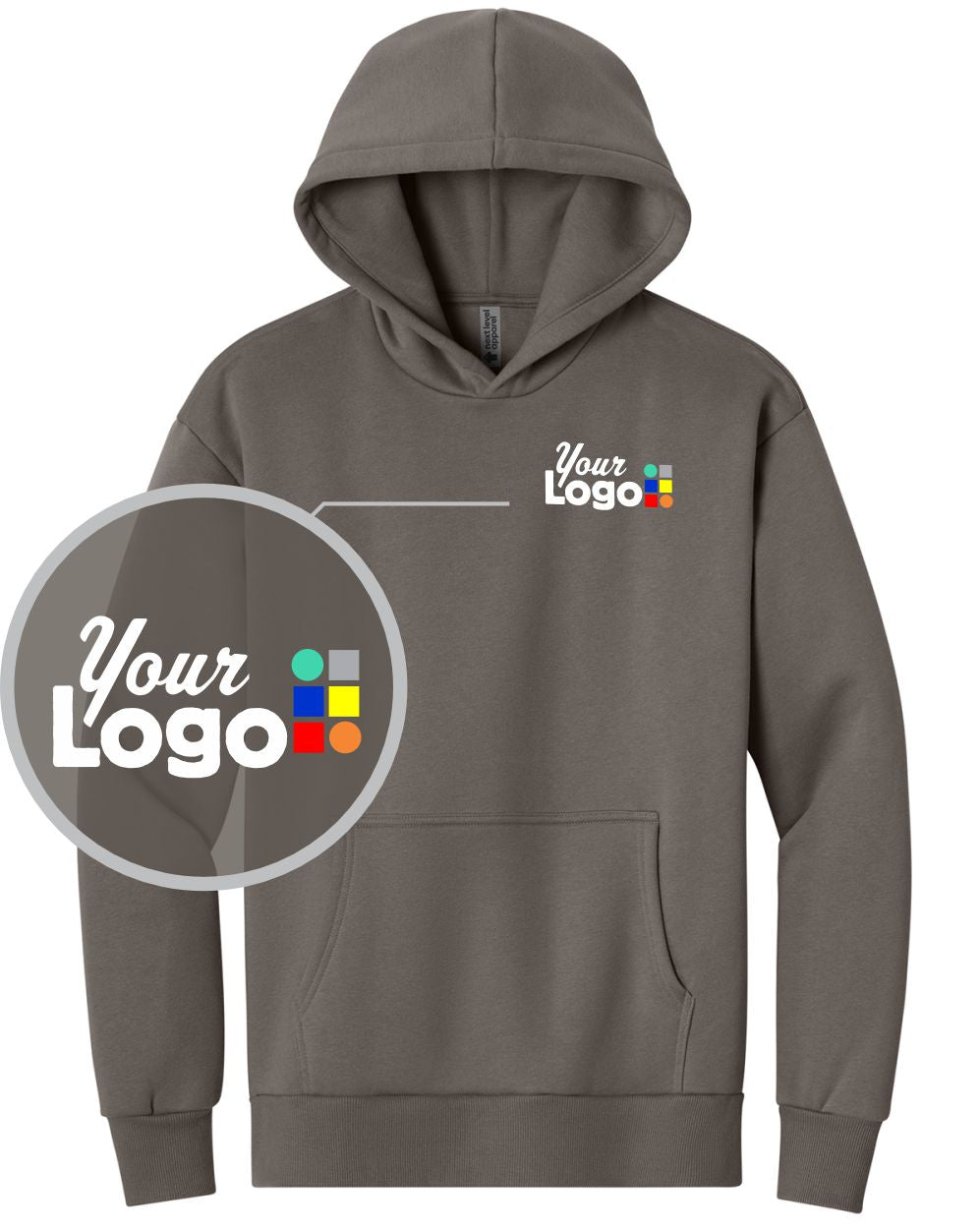 Next Level Apparel Heavyweight Custom Hoodie, color: Shiitake