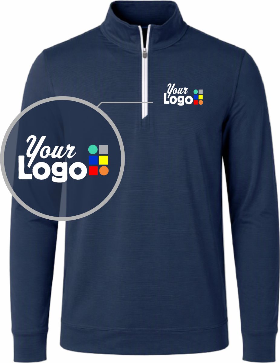 Oobe Durant Striped 1/4-Zip Custom Pullover, color: Navy Stripe