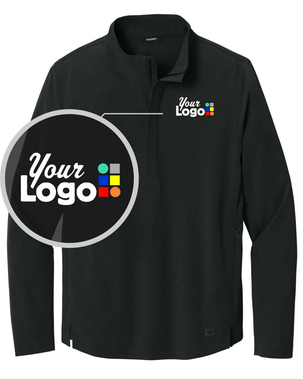 Ogio Aspect 1/2 Zip Custom Pullover, color: Blacktop