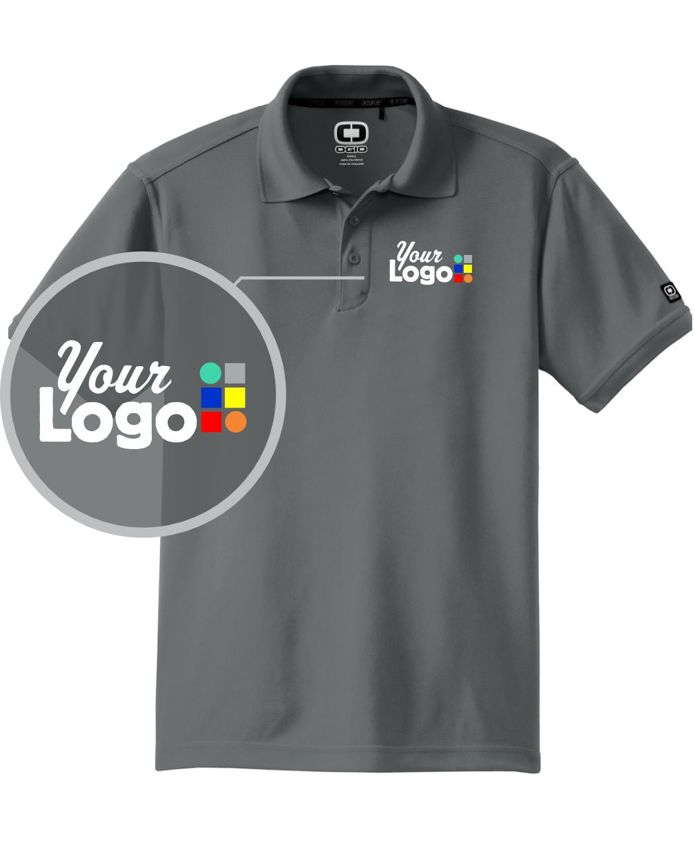 Ogio S/S Pique Custom Golf Shirt, color: Rogue Grey