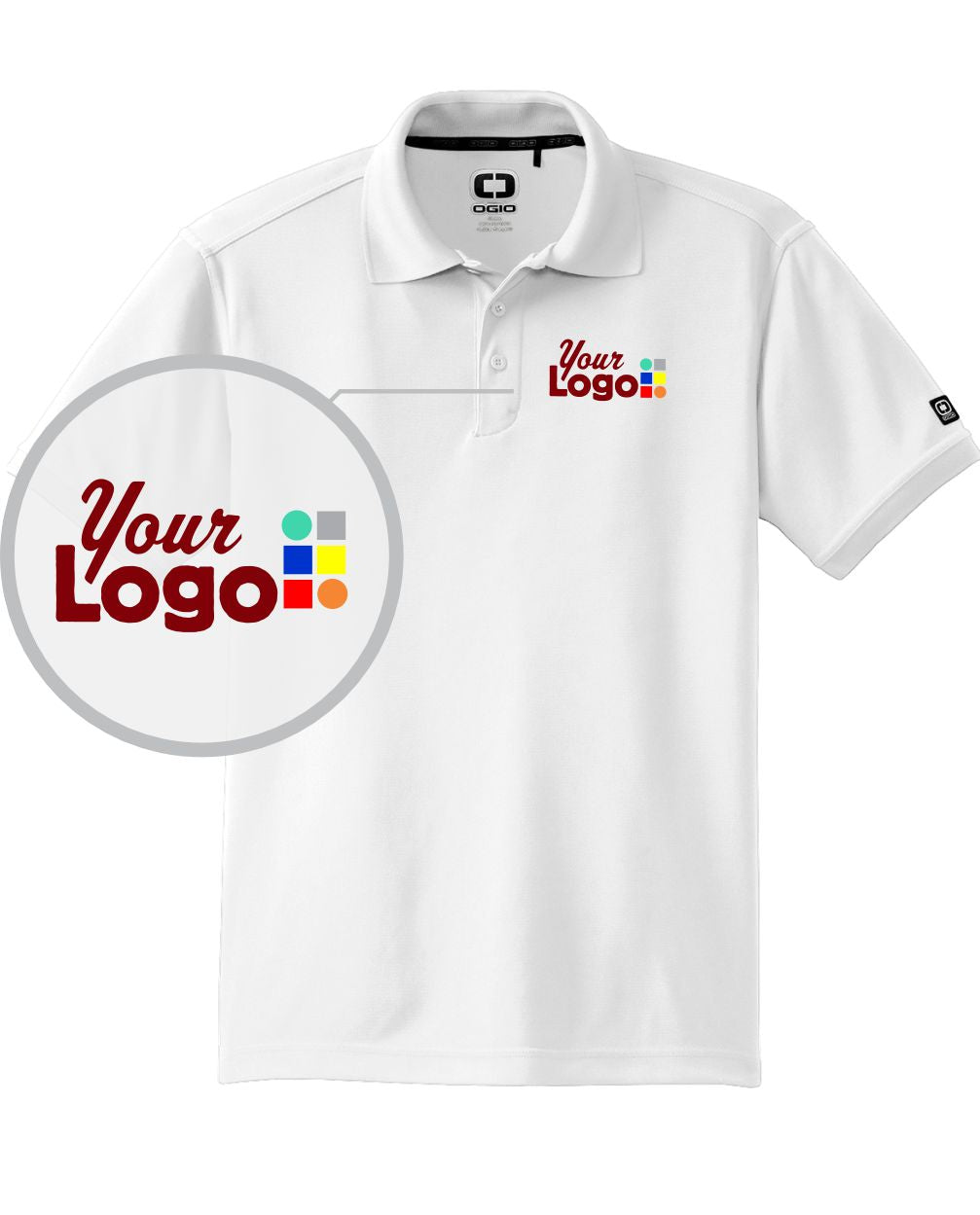 Ogio S/S Pique Custom Golf Shirt, color: Bright White