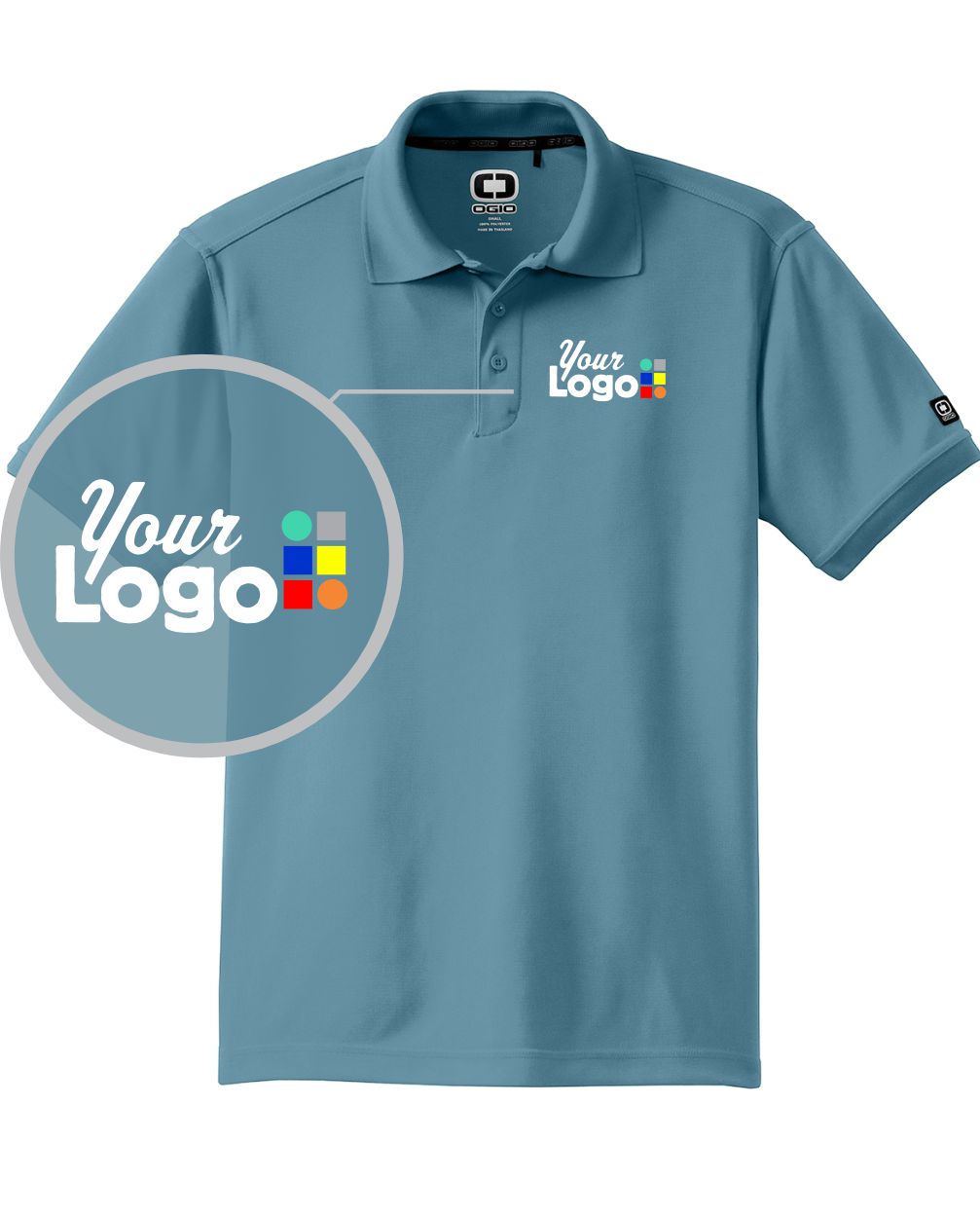 Ogio S/S Pique Custom Golf Shirt, color: Blue Mist