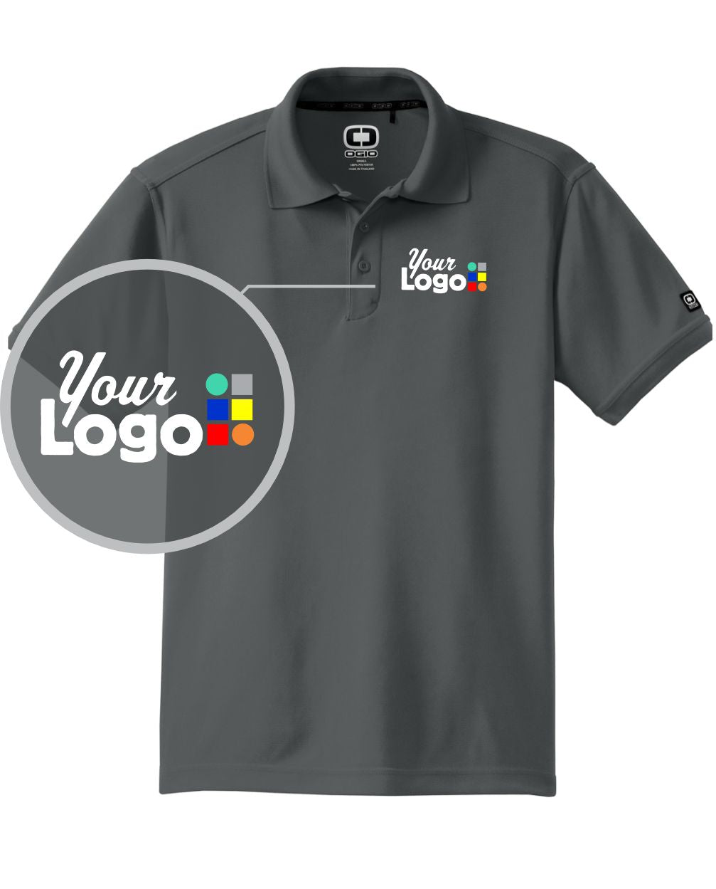 Ogio S/S Pique Custom Golf Shirt, color: Diesel Grey