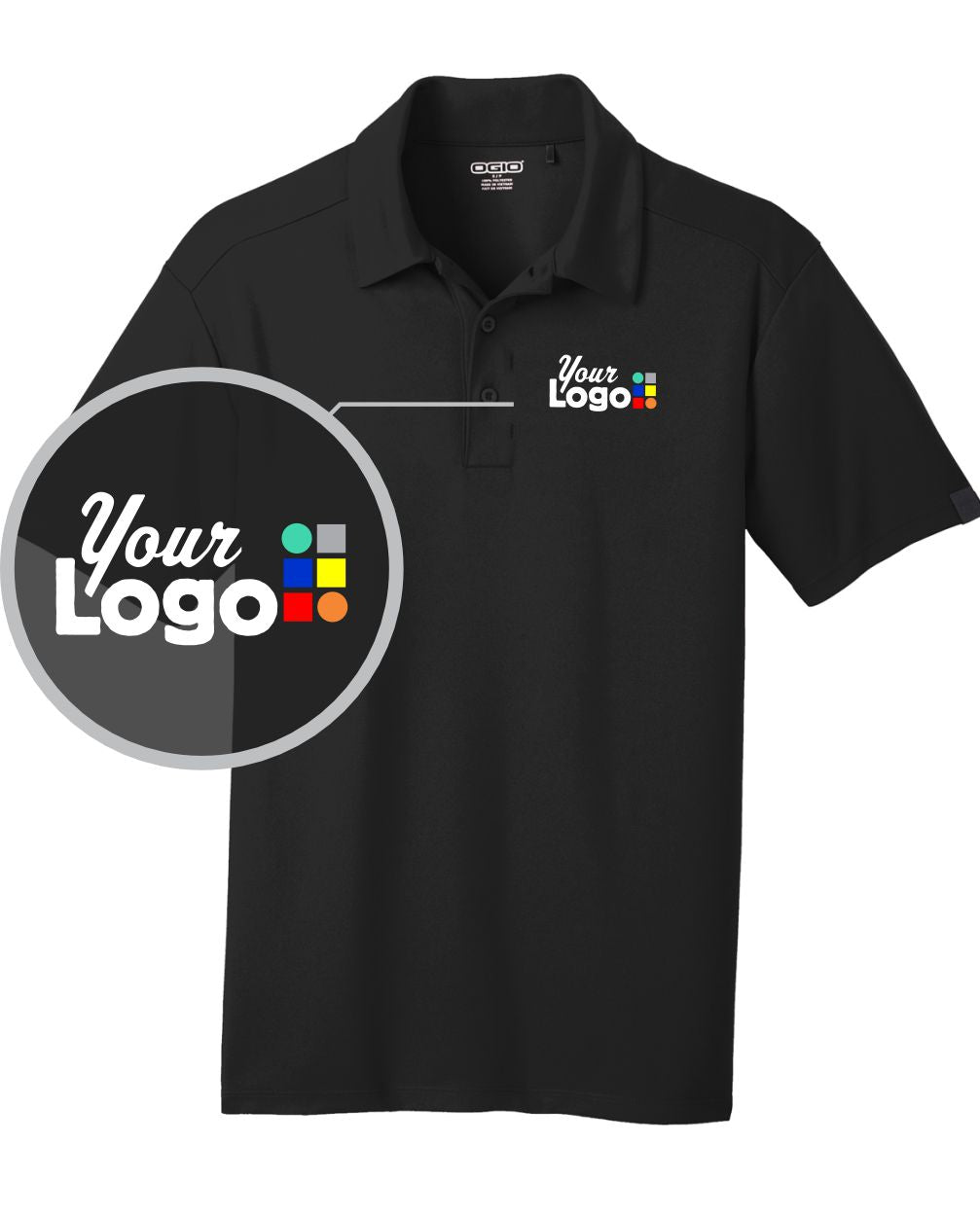 Ogio S/S Framework Custom Golf Shirt, color: Blacktop