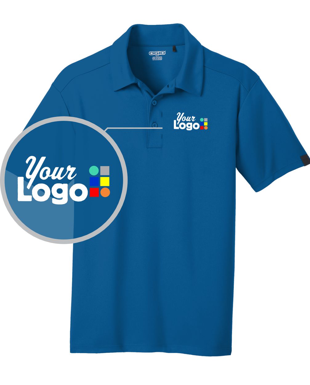 Ogio S/S Framework Custom Golf Shirt, color: Bolt Blue