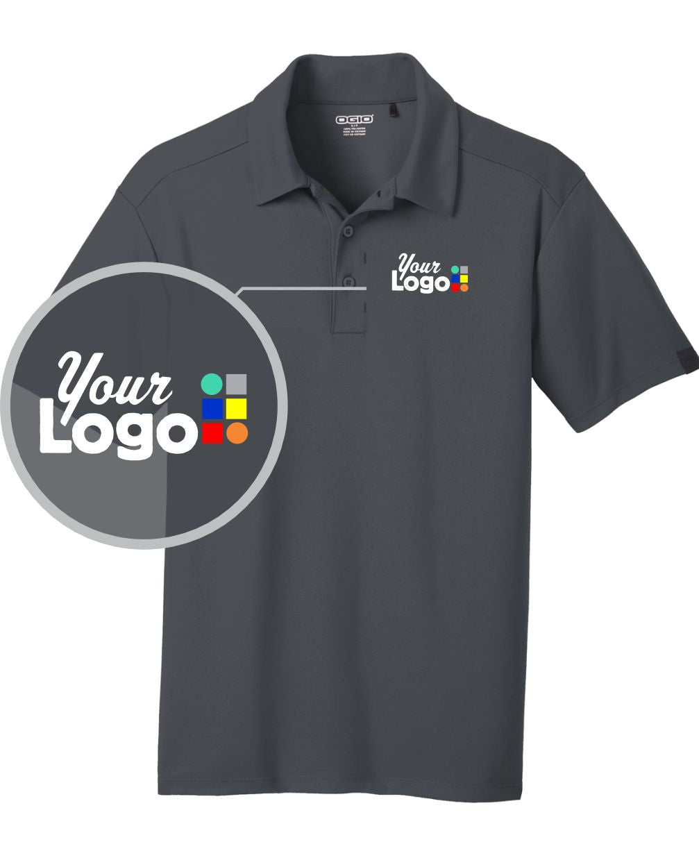 Ogio S/S Framework Custom Golf Shirt, color: Diesel Grey