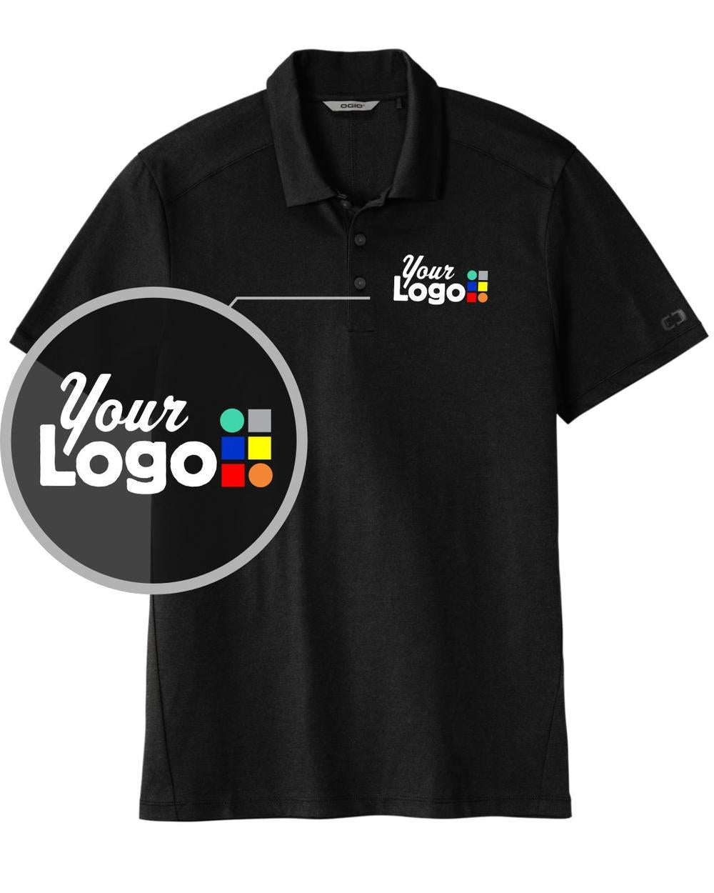 Ogio S/S Code Stretch Custom Golf Shirt, color: Blacktop