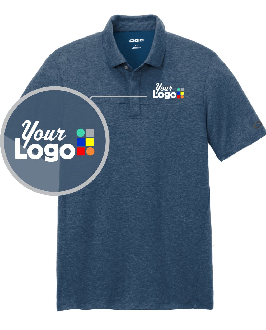 Ogio S/S Command Custom Golf Shirt, color: Spar Blue