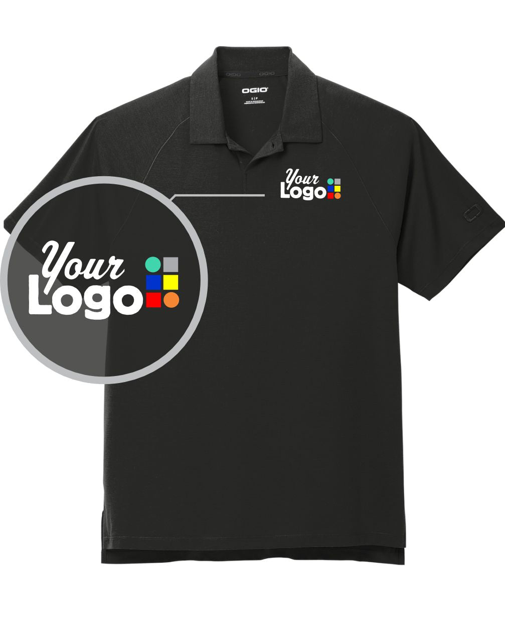 Ogio S/S Motion Custom Golf Shirt, color: Blacktop