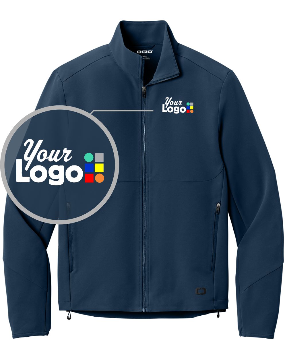 Ogio Kinetic Soft Shell Custom Jacket, color: River Blue Navy