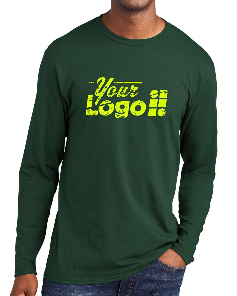 Port & Company L/S Fan Favorite Custom T-Shirt, color: Forest Green