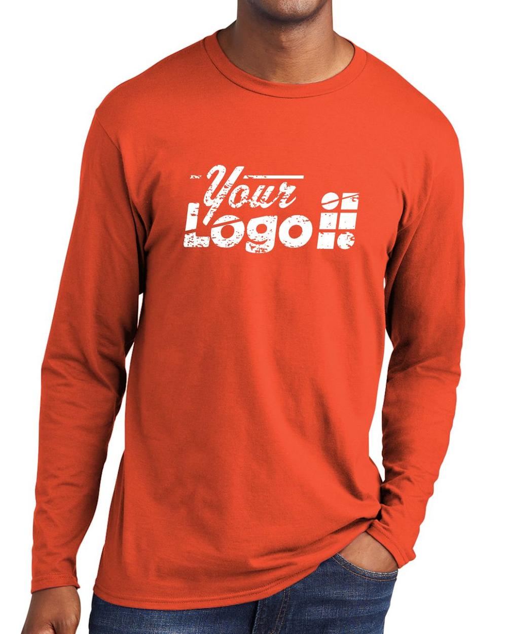 Port & Company L/S Fan Favorite Custom T-Shirt, color: Orange