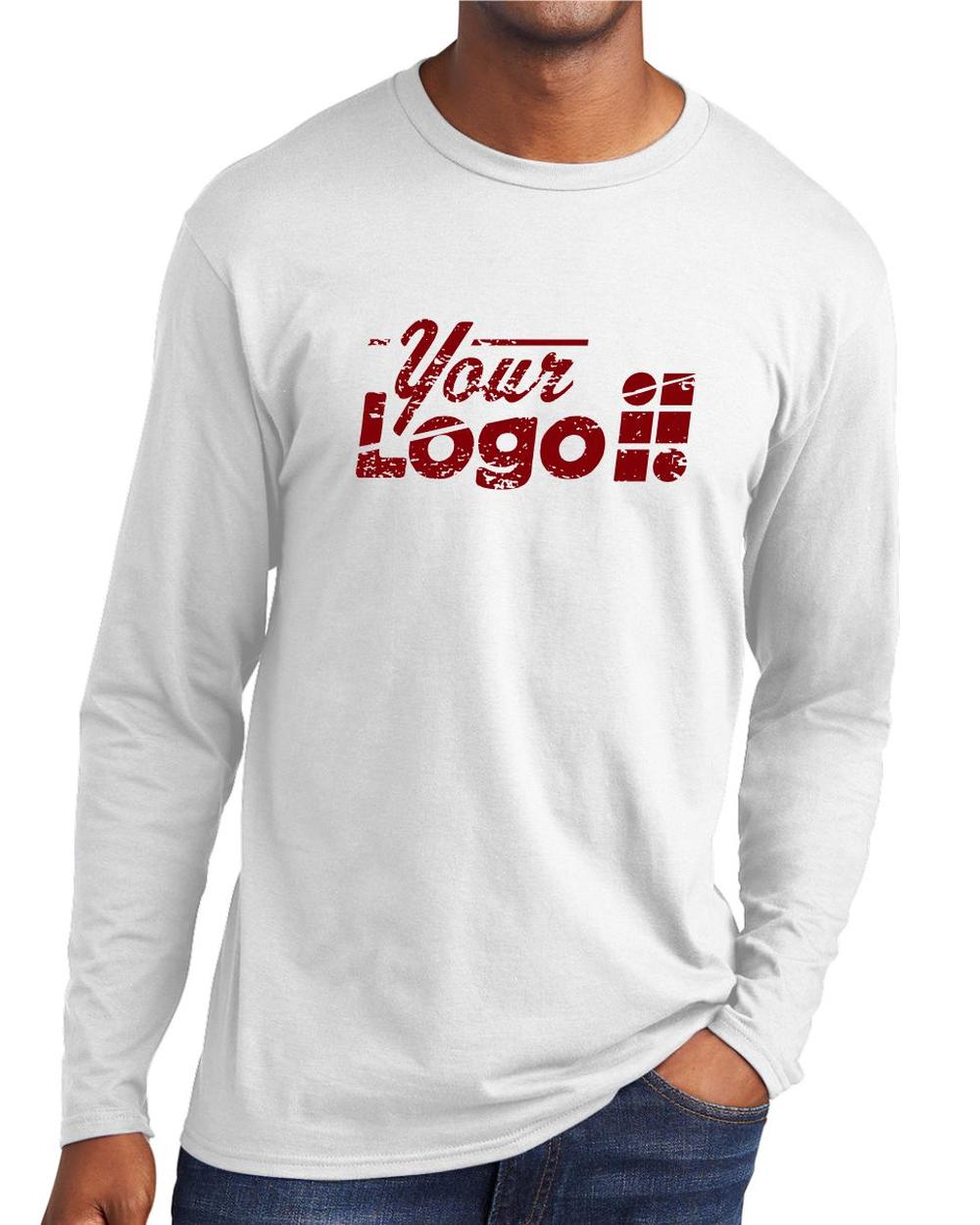 Port & Company L/S Fan Favorite Custom T-Shirt, color: White