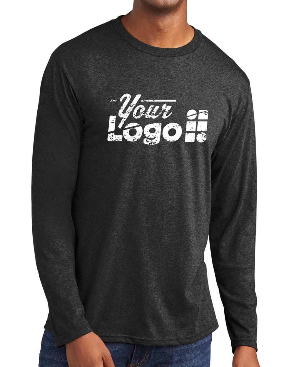 Port & Company L/S Fan Favorite Custom T-Shirt, color: Dark Heather Grey