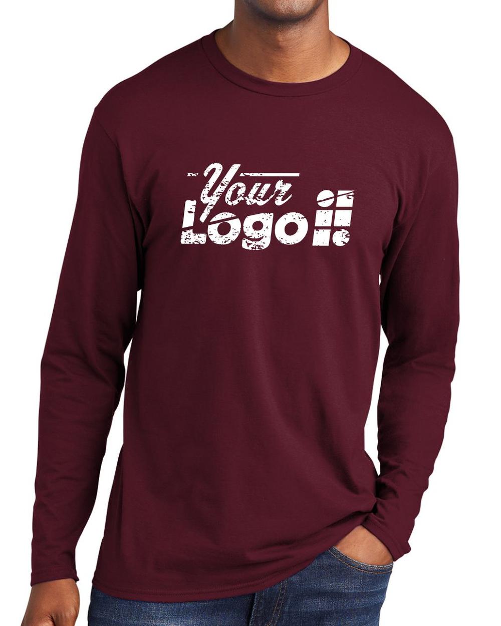 Port & Company L/S Fan Favorite Custom T-Shirt, color: Athletic Maroon