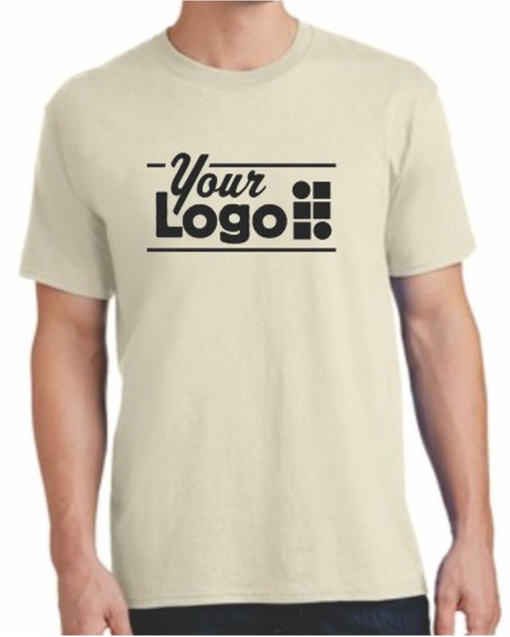 Port & Company S/S Core Cotton Custom T-Shirt, color: Natural