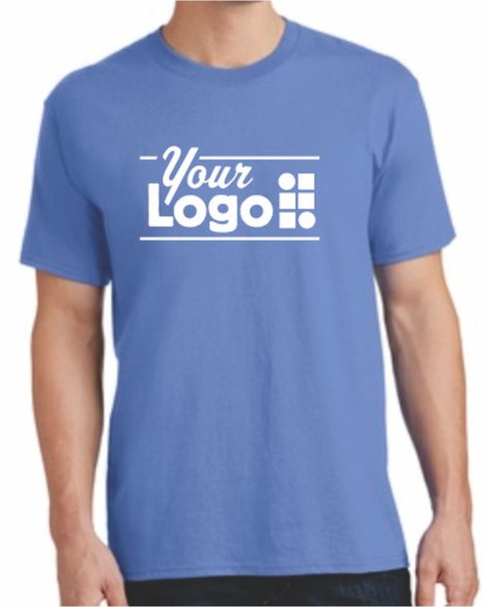 Port & Company S/S Core Cotton Custom T-Shirt, color: Carolina Blue