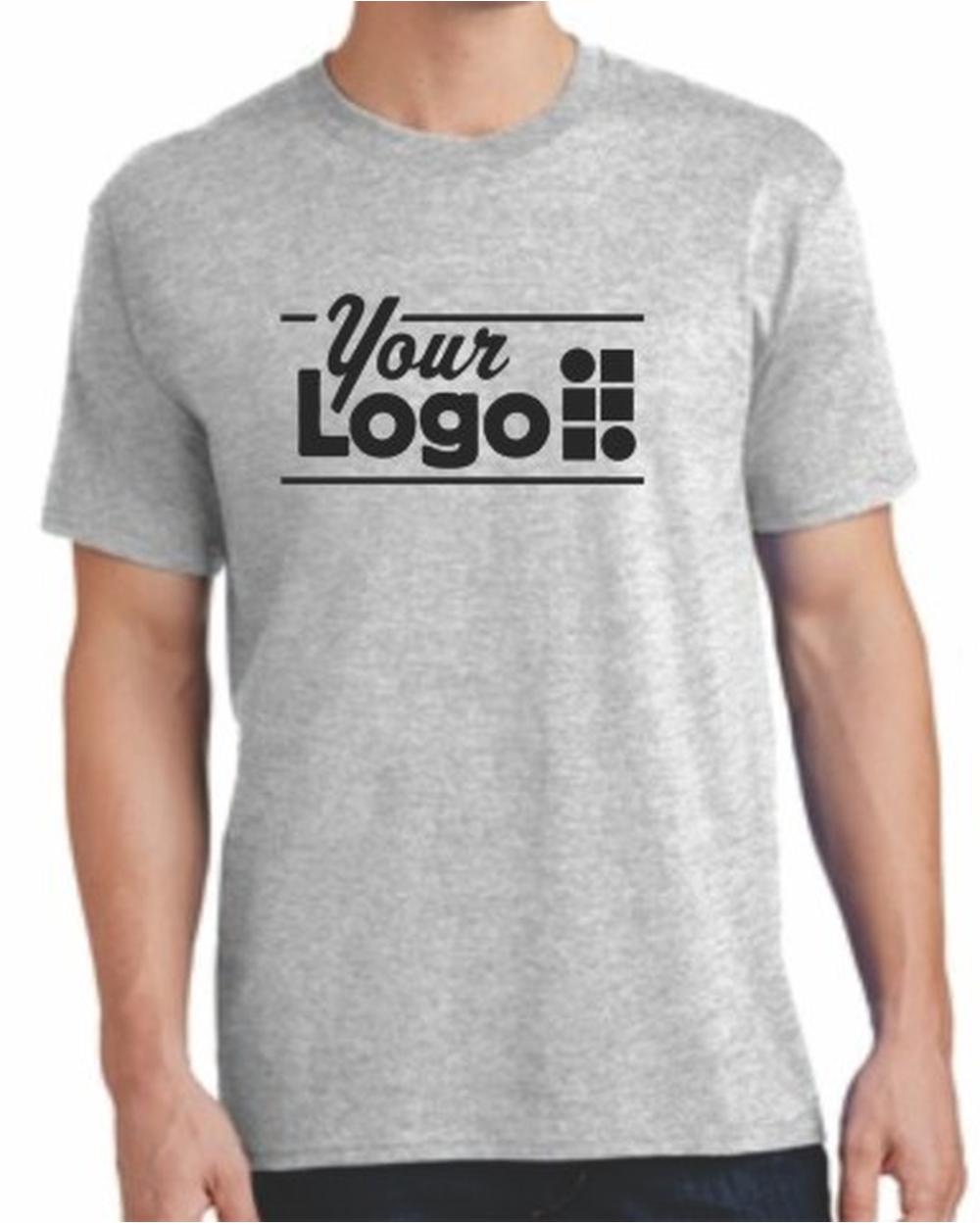 Port & Company S/S Core Cotton Custom T-Shirt, color: Ash