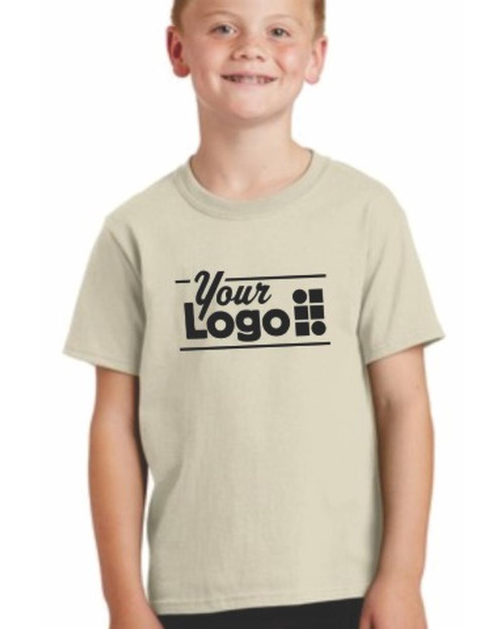 Port & Company S/S Core Cotton Custom T-Shirt, color: Natural