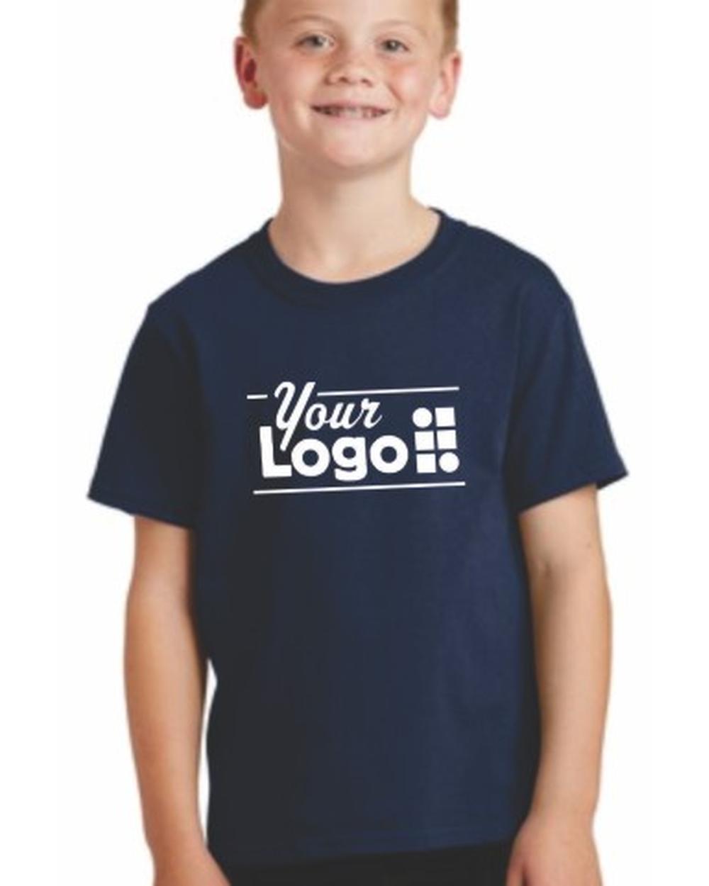 Port & Company S/S Core Cotton Custom T-Shirt, color: Navy