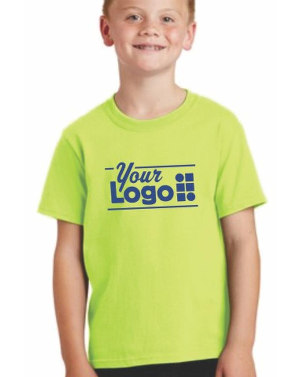 Port & Company S/S Core Cotton Custom T-Shirt, color: Neon Yellow