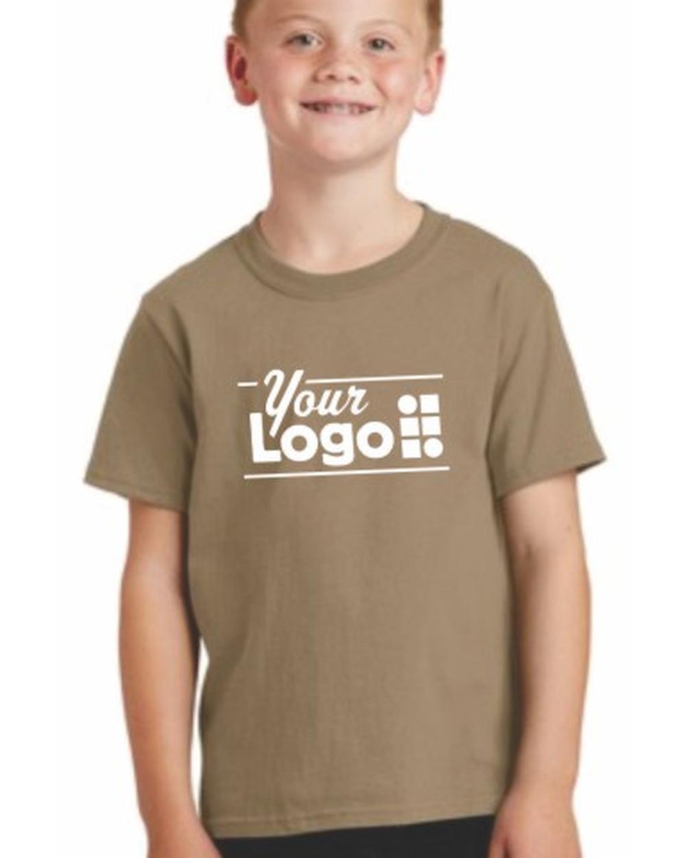 Port & Company S/S Core Cotton Custom T-Shirt, color: Sand