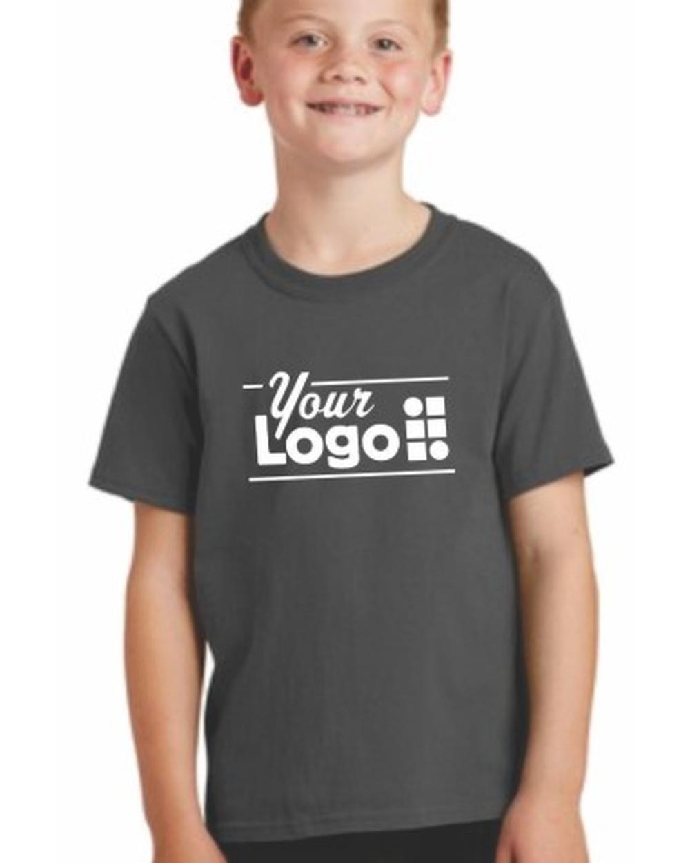 Port & Company S/S Core Cotton Custom T-Shirt, color: Charcoal