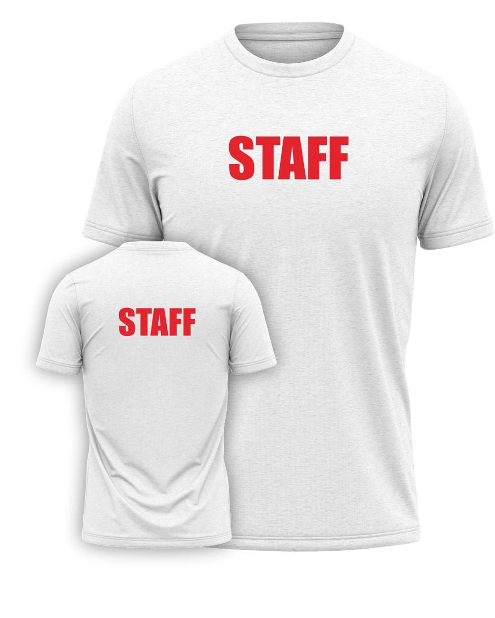 Port & Company S/S Staff Titled T-Shirt, color: White/Red