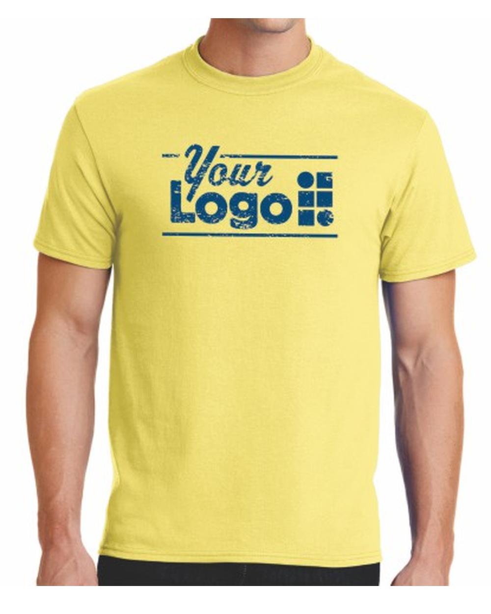 Port & Company S/S Blend Crewneck Custom T-Shirt, color: Yellow