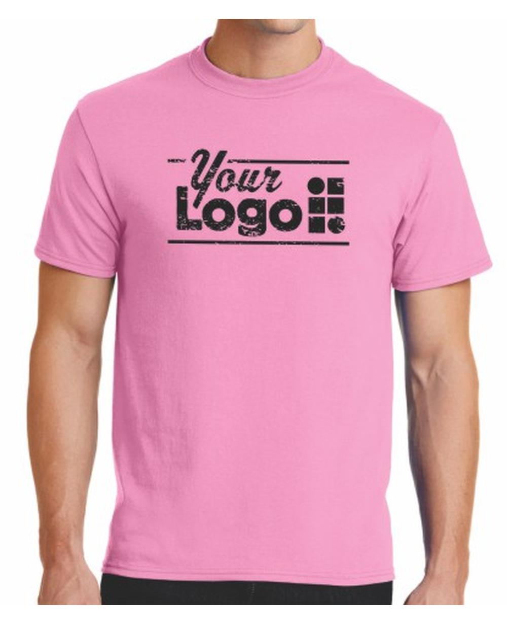 Port & Company S/S Blend Crewneck Custom T-Shirt, color: Candy Pink