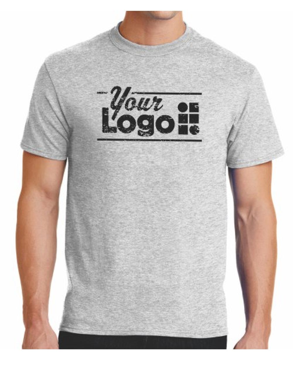 Port & Company S/S Blend Crewneck Custom T-Shirt, color: Ash