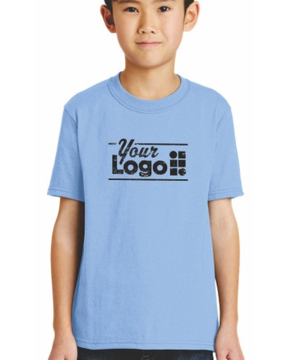 Port & Company S/S Blend Crewneck Custom T-Shirt, color: Light Blue