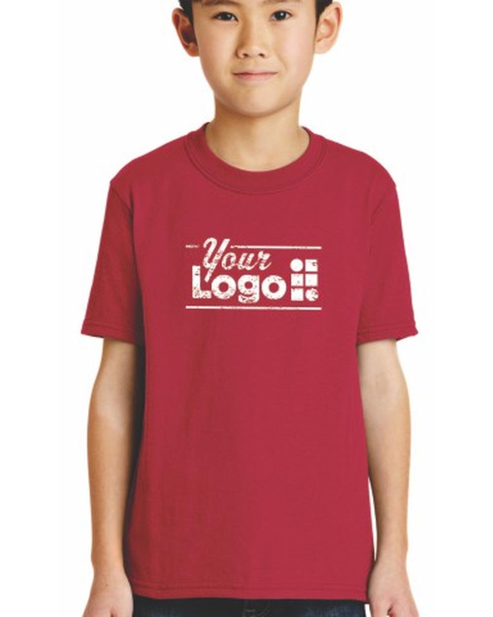 Port & Company S/S Blend Crewneck Custom T-Shirt, color: Red