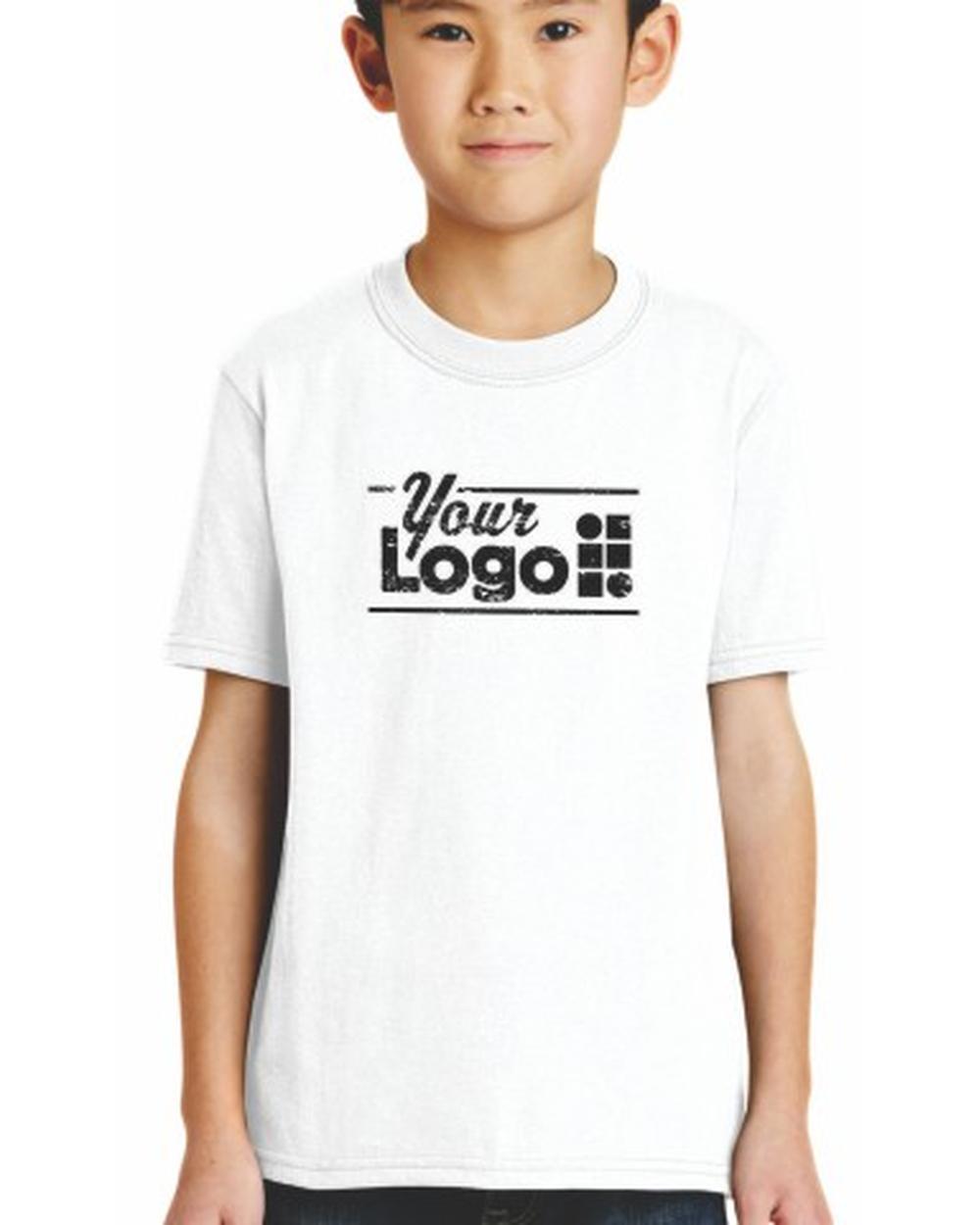 Port & Company S/S Blend Crewneck Custom T-Shirt, color: White