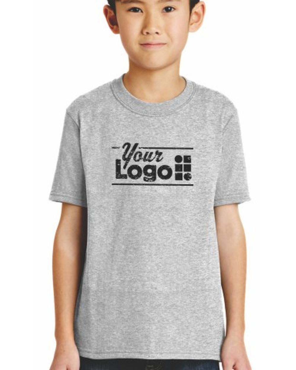 Port & Company S/S Blend Crewneck Custom T-Shirt, color: Ash