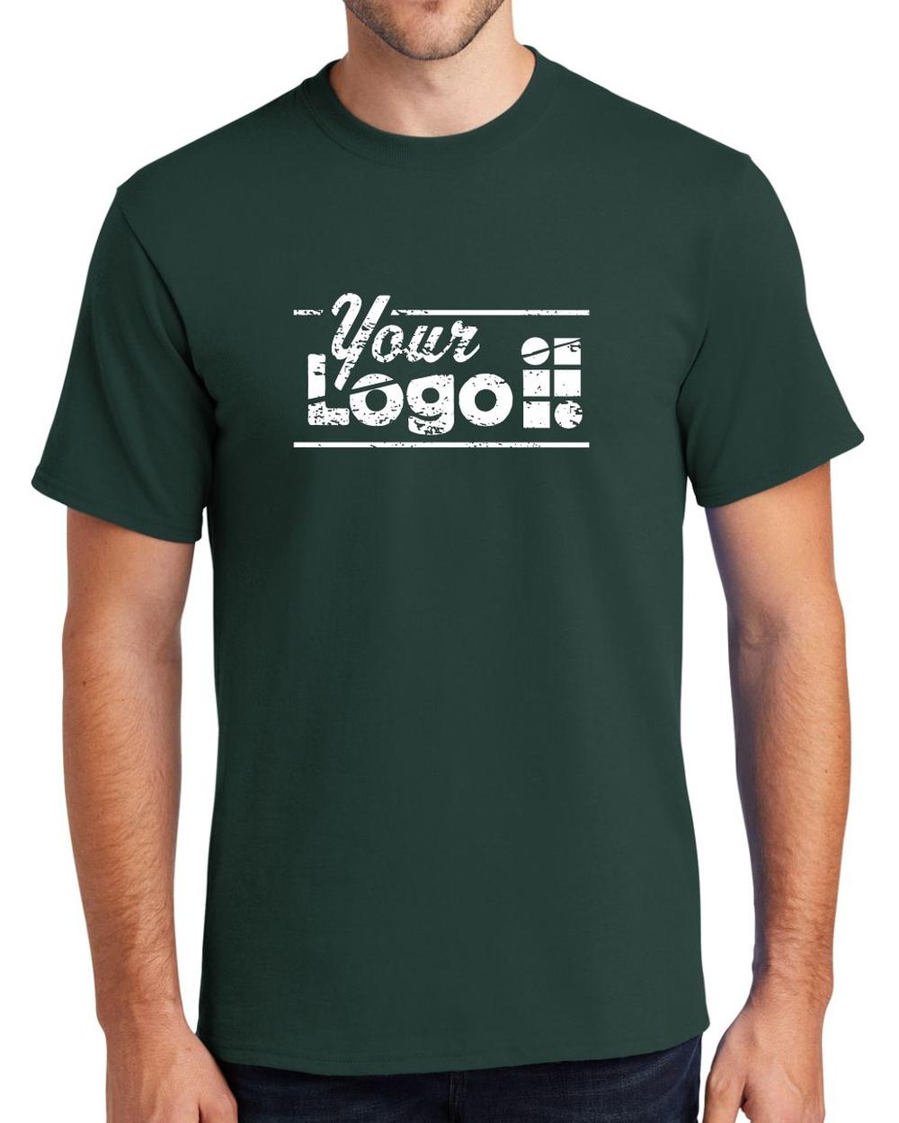 Port & Company S/S Essential Custom T-Shirt, color: Forest Green