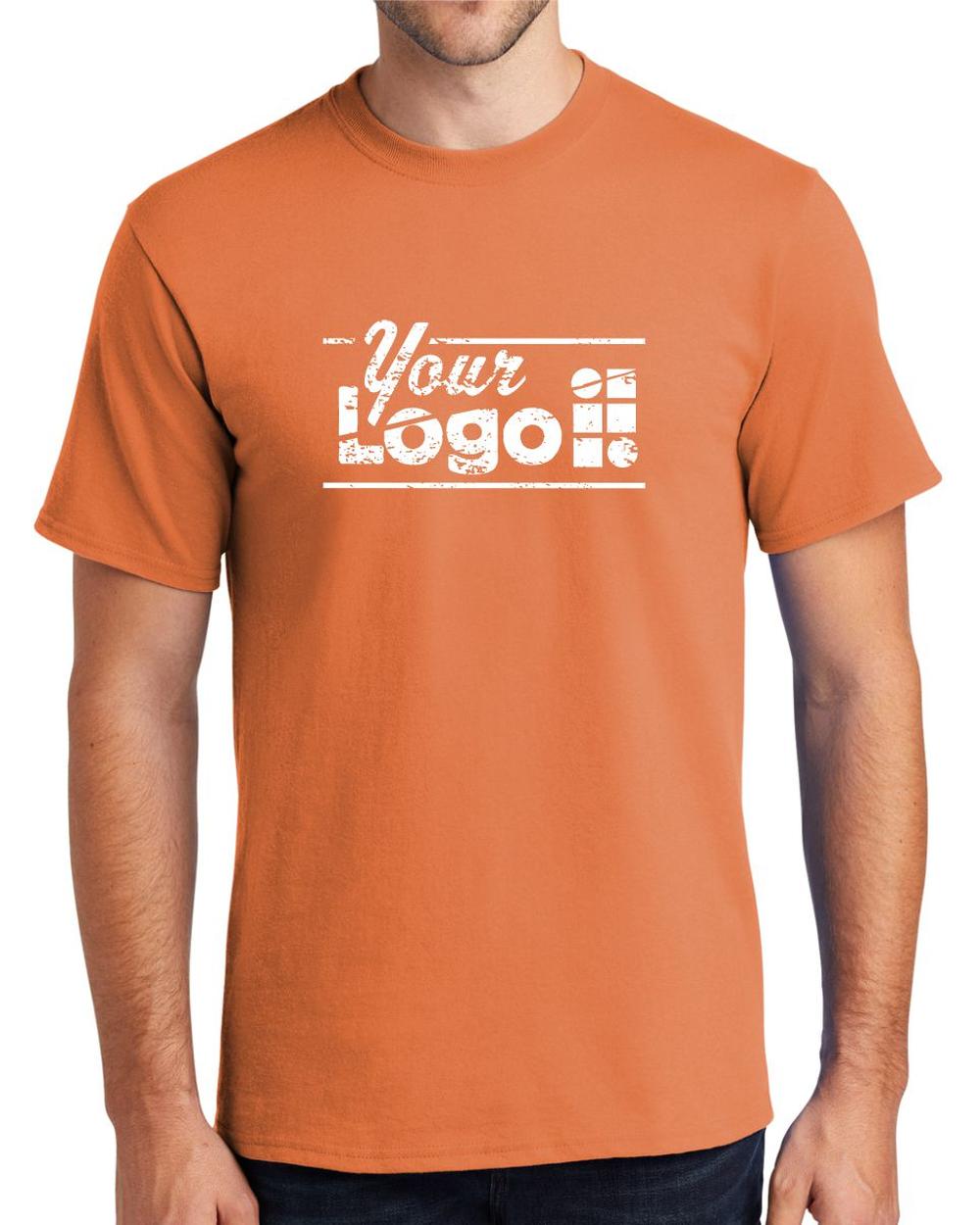 Port & Company S/S Essential Custom T-Shirt, color: Orange Sherbet