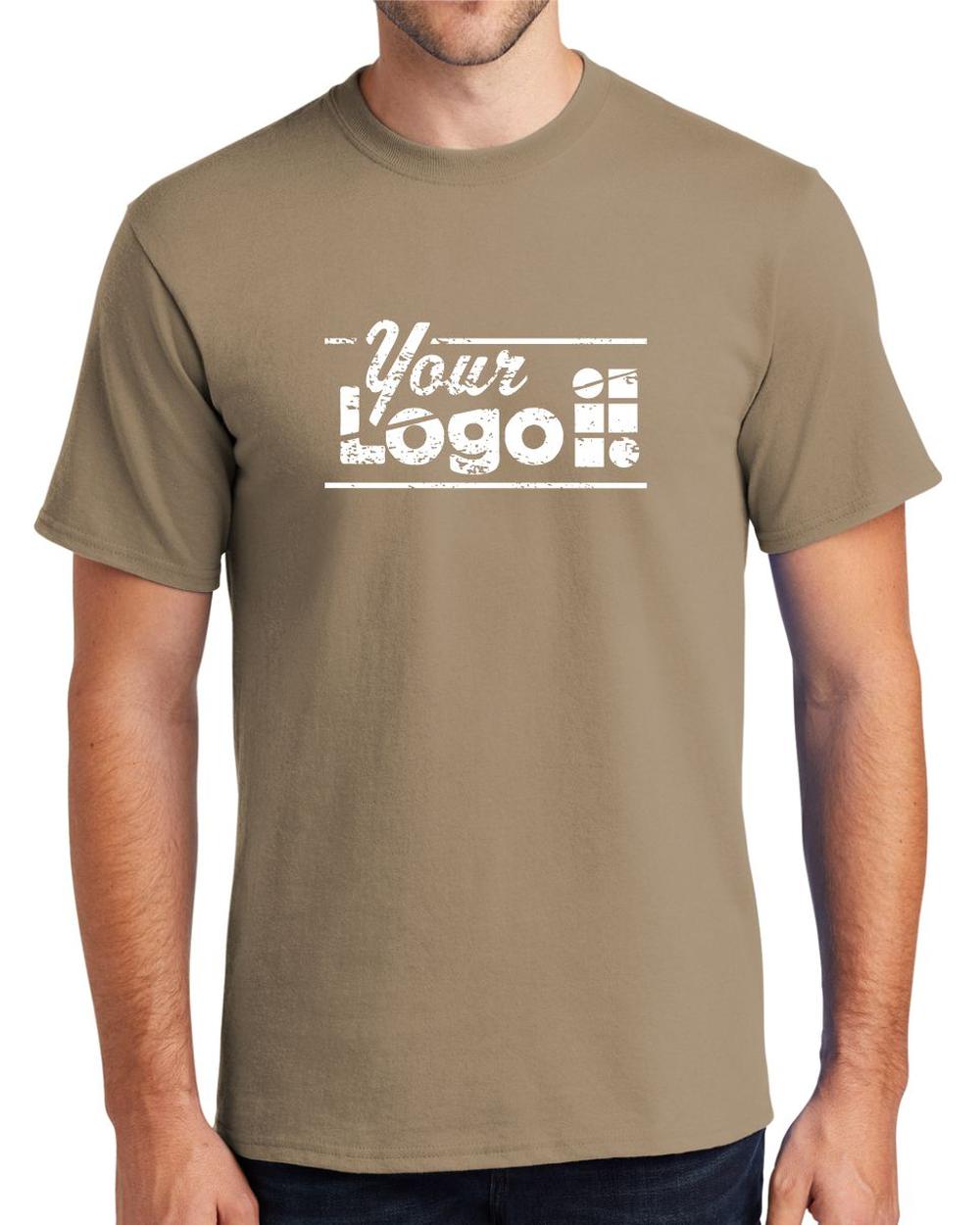 Port & Company S/S Essential Custom T-Shirt, color: Sand