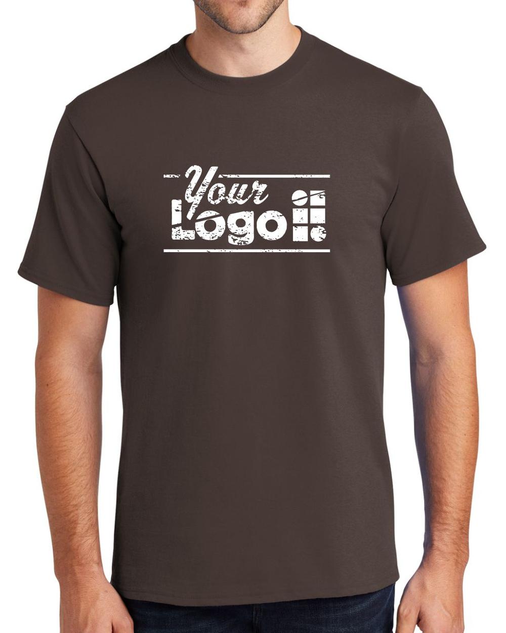 Port & Company S/S Essential Custom T-Shirt, color: Brown