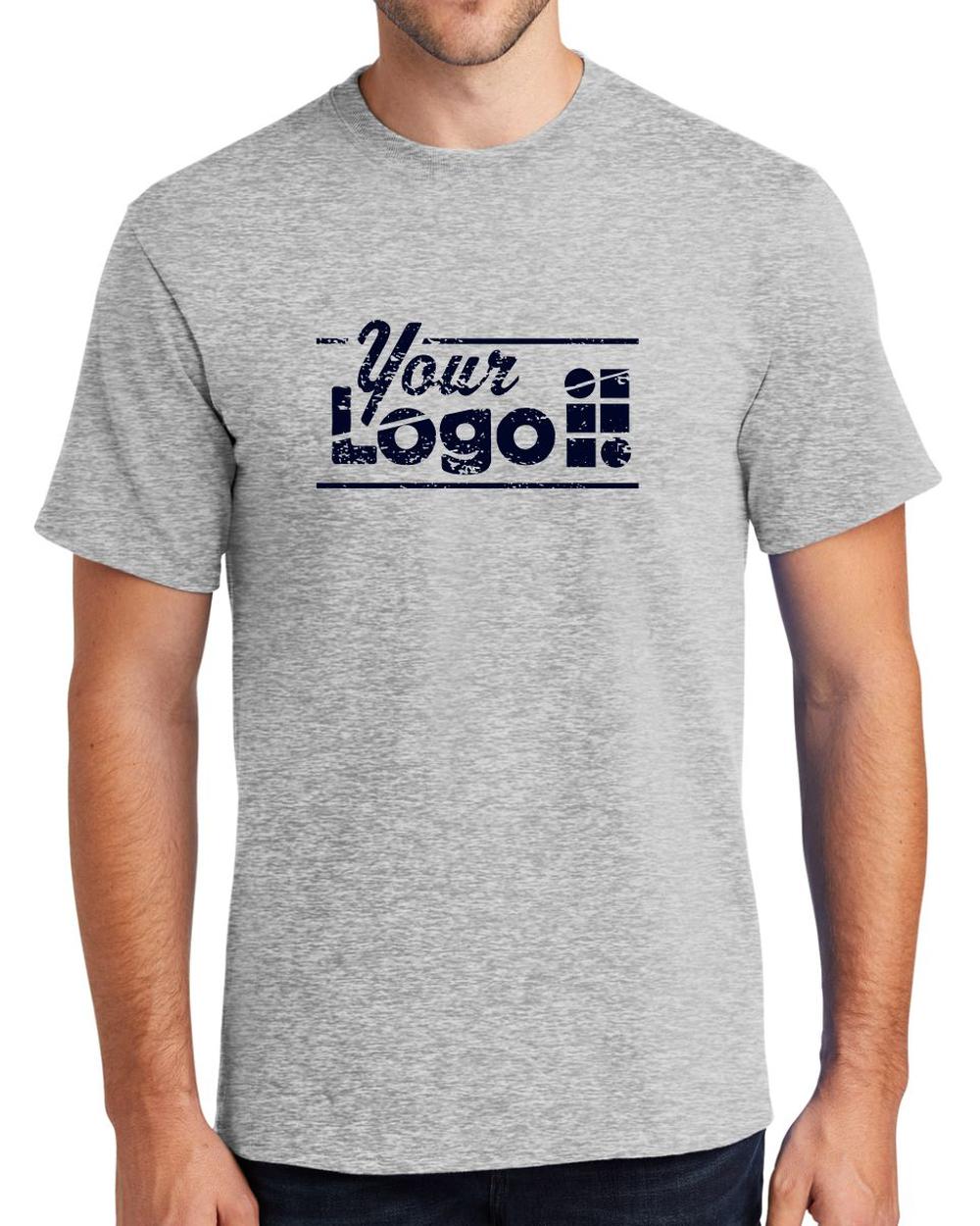 Port & Company S/S Essential Custom T-Shirt, color: Ash